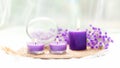 Spa beauty massage health wellness background.ÃÂ  Spa Thai therapy treatment aromatherapy for body woman with purple flower nature